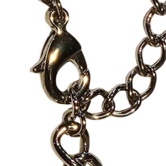 Gold-Tone Statement Necklace With Intricate Floral Swirls & Adjustable Chain - Picture 4 of 12